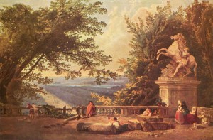 Garden in Rome with figures